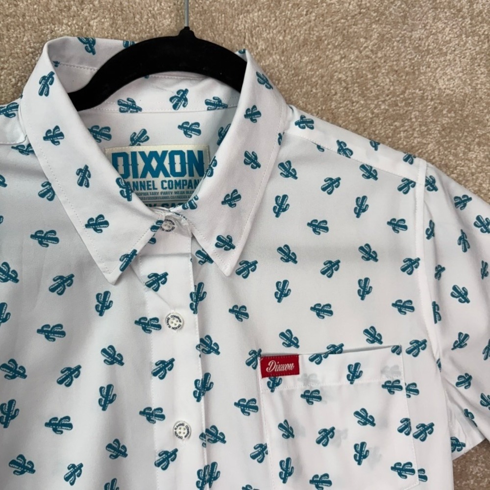DIXXON‎ Flannel Co. Party Cactus Button Down Shirt Women's Medium Short Sleeve